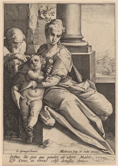 A Szent Család alkotó: Hendrik Goltzius after Bartholomaeus Spranger