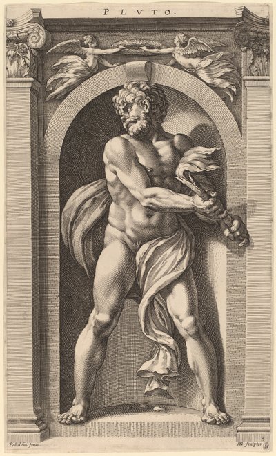 Plútó alkotó: Hendrik Goltzius after Polidoro da Caravaggio