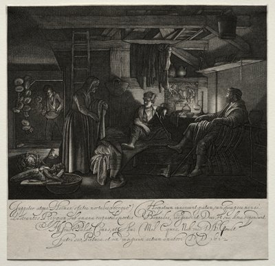 Jupiter és Merkúr Philemon és Baucis házában. alkotó: Hendrik Goudt