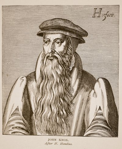 John Knox, Jacobus Verheiden „Effigies” című művéből, 1602 (szépia fotó) alkotó: Hendrik I Hondius
