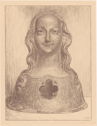 Szent Orsolya egyik szűzének ereklyetartó mellszobra alkotó: Hendrik Johannes Haverman (signed by artist)