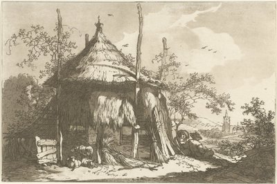 Herders bij een hooiberg Tizenkét terv azoknak a használatára számolva, akik tájrajzot tanulnak (sorozat címe) alkotó: Hendrik Meijer