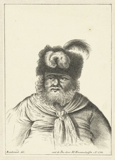 Ülő férfi prémes sapkával alkotó: Hendrik Nieuwenhuysen