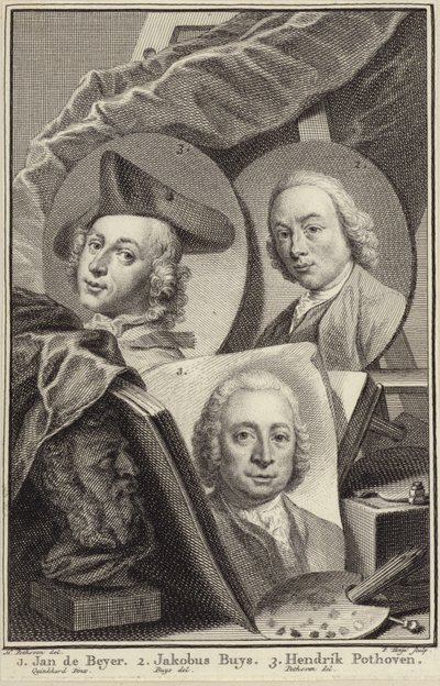 Jan de Beijer, Jacobus Buys és Hendrik Pothoven portréja alkotó: Hendrik Pothoven