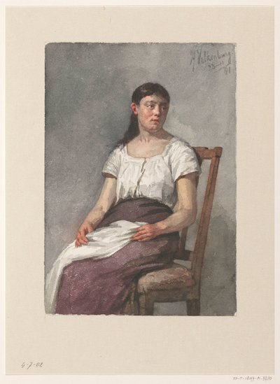 Ülő lány alkotó: Hendrik Valkenburg