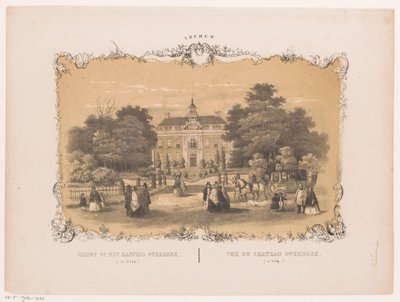 Kilátás az Overbeek kastélyra Kilátás az Overbeek-kastélyra (Velpben) (cím a tárgyon) Arnhem (sorozat címe az objektumon) alkotó: Hendrik Wilhelmus Last