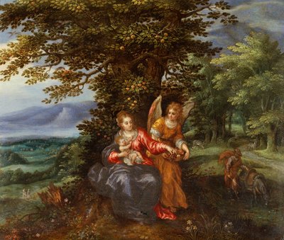 A többi az egyiptomi repülésen (olaj rézre) alkotó: Hendrik de Clerck