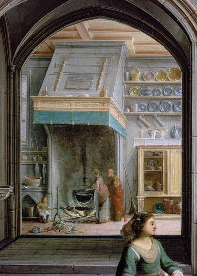 Krisztus Márta és Mária házában, a konyha részlete, 1620 olaj, vászon alkotó: Hendrik the Younger Steenwyck