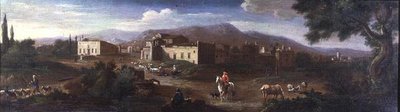 Egy kolostor a római Campagnában alkotó: Hendrik van (studio of) Lint