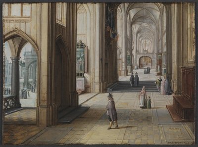 Egy gótikus templom belseje keletre néz alkotó: Hendrik van II Steenwijck