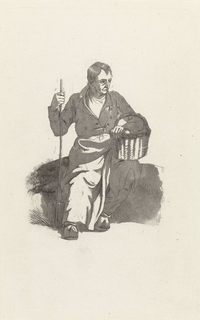Ülő férfi kosárral alkotó: Hendrikus van de Sande Bakhuyzen