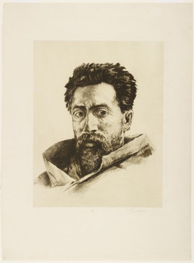 A Striker, 1888 körül (rézkarc és rulett) alkotó: Henri Charles Guérard