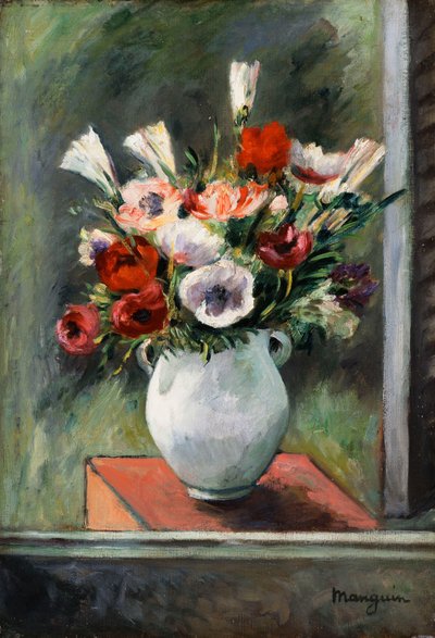 Kökörcsin fehér vázában alkotó: Henri Charles Manguin