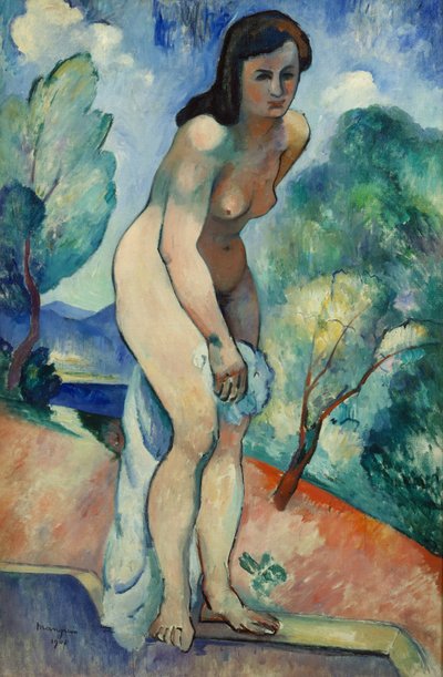 Jeanne az uszoda szélén (olaj, vászon) alkotó: Henri-Charles Manguin