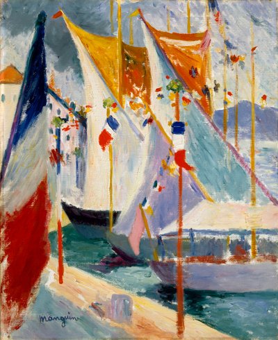 Saint-Tropez kikötője alkotó: Henri Charles Manguin