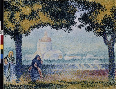 Az Angyalok Mária temploma Assisi közelében. Henri Edmond Cross (1856-1910) festménye alkotó: Henri Edmond Cross