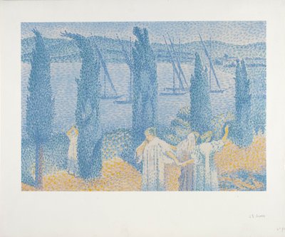 Der Spaziergang oder die Zypressen von Henri-Edmond Cross