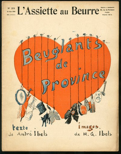 A „” L’Plate au beurre” borítója, 273. szám, Szatirikus színekben alkotó: Henri Gabriel Ibels