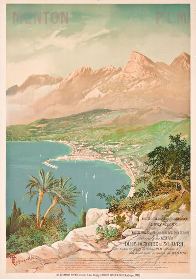 Menton plakát, Franciaország (színes litho) alkotó: Henri-Garnier Tanconville