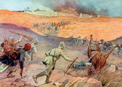 Dahomey meghódítása: Dodds ezredes csapatai Abomey kapujában alkotó: Henri-Gaston Darien