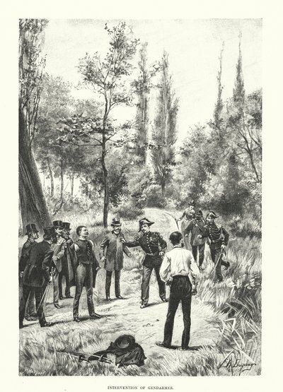 A csendőrök beavatkozása (metszet) alkotó: Henri-Louis Dupray