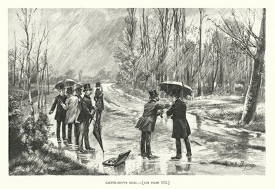 Saint-Beuve párbaj (metszet) alkotó: Henri-Louis Dupray