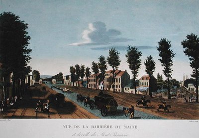 The Barriere du Maine, 1815-20 körül (színes metszet) alkotó: Henri (after) Courvoisier-Voisin