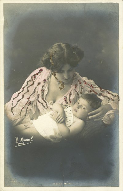 Gyermek az anyjával (színes fotó) alkotó: Henri (after) Manuel