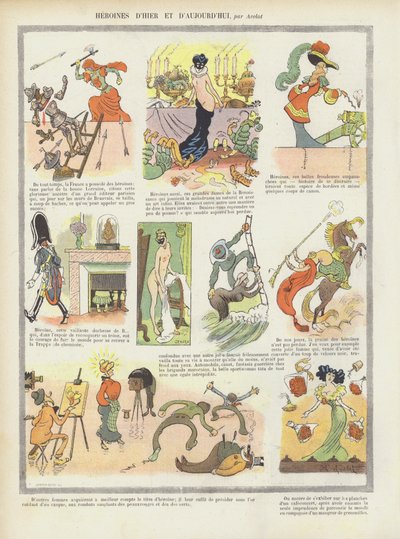Múlt és jelen hősnője. Illusztráció Le Rire alkotó: Henri Avelot