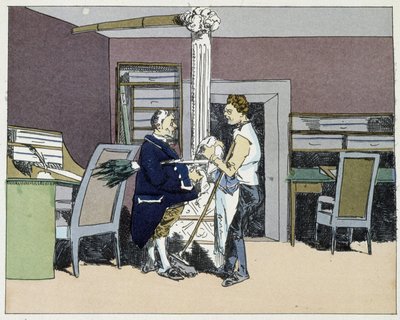 Nyolc óra: elsöprő hivatalok és politikai vita hivatali fiúk között – Henri Monnier „Adminisztratív erkölcsök” című könyvében alkotó: Henri Bonaventure Monnier