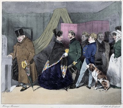 Tapintatlanság – Henri Monnier „” párizsi vázlataiban”, szerk. Delpech, Párizs alkotó: Henri Bonaventure Monnier