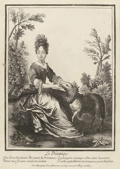 Tavaszi Le Printemps (cím az objektumon) A négy évszak megszemélyesítései (sorozat címe) alkotó: Henri Bonnart (possibly)