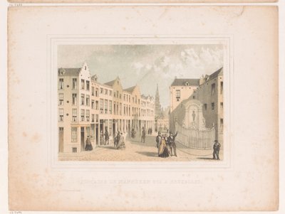 Kilátás a Manneken Pis szökőkútra Fontaine de Manneken Pis a Bruxelles (cím a tárgyon) alkotó: Henri Borremans (attributed to)