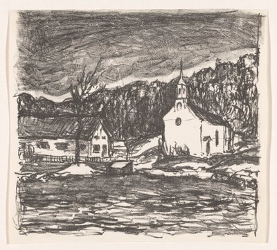 Dombos táj templommal Starnberger See (eredeti cím) alkotó: Henri Braakensiek (signed by artist)