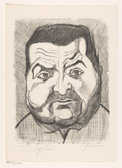 Egy ismeretlen férfi portréja Madmen (eredeti sorozatcím az objektumon) alkotó: Henri Braakensiek (signed by artist)