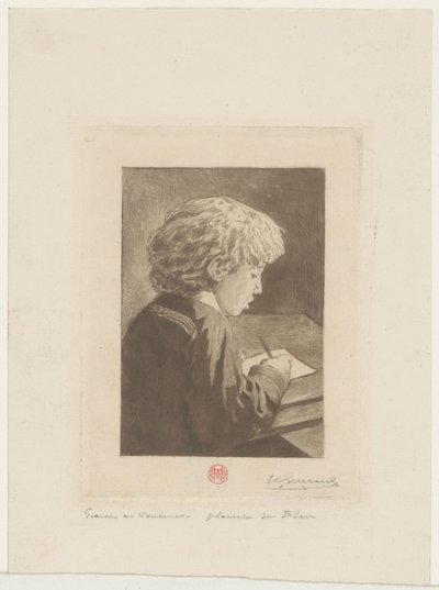 író fiú alkotó: Henri Charles Guérard (signed by artist)