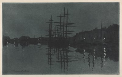 A Hold hatása Dieppe-nél, c. 1885. alkotó: Henri Charles Guérard