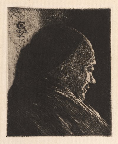 Egy öregember feje, 1872. alkotó: Henri Charles Guérard