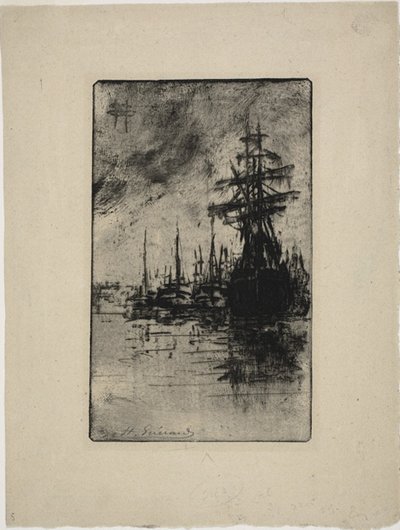 Vitorlások a vízen alkotó: Henri Charles Guérard