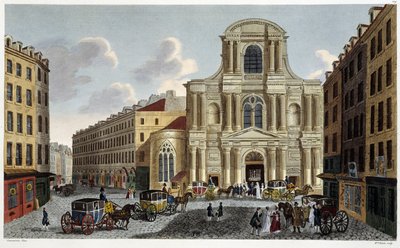 Saint-Gervais-templom, 1820 körül – Courvoisier „Párizsi kilátásai” című művében alkotó: Henri Courvoisier-Voisin