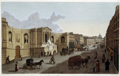 A rue de Grenelle szökőkútja, 1820 körül a Courvoisier 1827-es ""Kilátásai Párizsra" című művében alkotó: Henri Courvoisier-Voisin