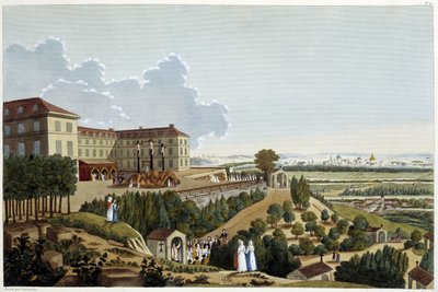 Kilátás a Kálváriára, a Ste Croix ünnepei alatt, Suresnes-ben - Courvoisier „” Vues de Paris”-jában alkotó: Henri Courvoisier-Voisin