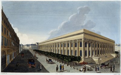 Kilátás az új Bourse-ra és a Tribunal de Commerce-re – Courvoisier „” Vues de Paris”-ban alkotó: Henri Courvoisier-Voisin