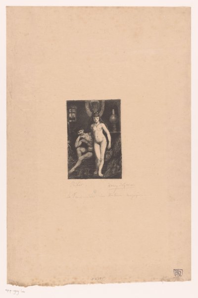 Meztelen nő állva és meztelen férfi ül alkotó: Henri De Groux (signed by artist)