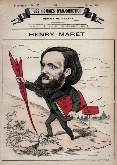 Henri (Henry) Maret (1837-1917) angol újságíró és politikus rajzfilmje - a 