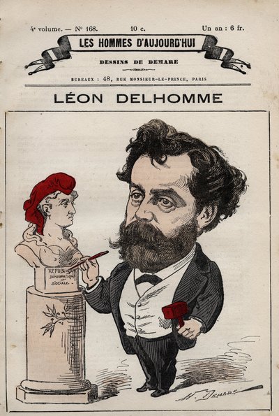 Leon Alexandre Delhomme (1841-1895) francia szobrász rajzfilmje a „Les Hommes d
