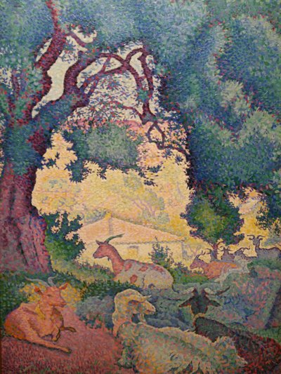 Francia: Paysage avec des chèvres alkotó: Henri Edmond Cross