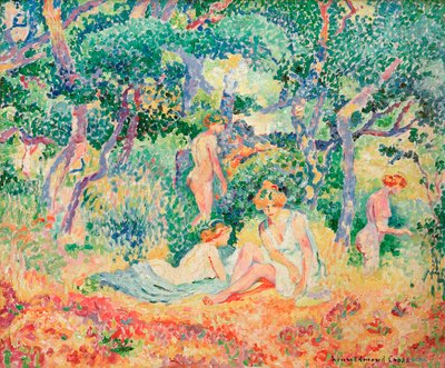 Le Bois vagy Nu sous bois, 1906-1907. alkotó: Henri Edmond Cross