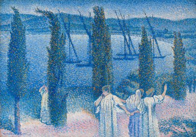 Nocturne ciprusokkal Nocturne aux cyprès, 1896. alkotó: Henri Edmond Cross