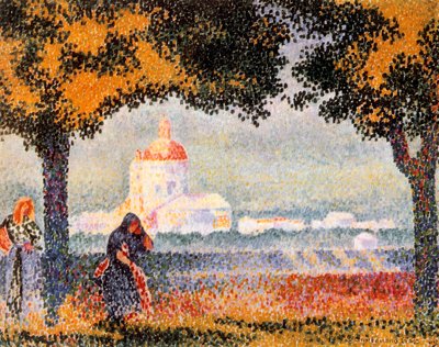 A Santa Maria degli Angeli templom Assisi közelében, 1909 alkotó: Henri Edmond Cross